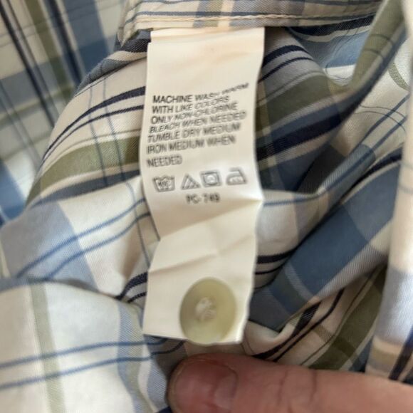 New Timberland Blue Plaid Short Sleeve Button Up 100% Cotton XL - Picture 4 of 9